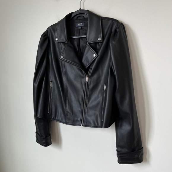 Maeve Faux Leather Femme Moto Jacket Black Womens XL - Picture 6 of 16